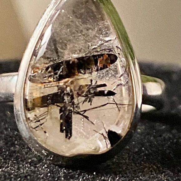 925 Strrling Silver Rutilated Quartz size 6 - Picture 2 of 10